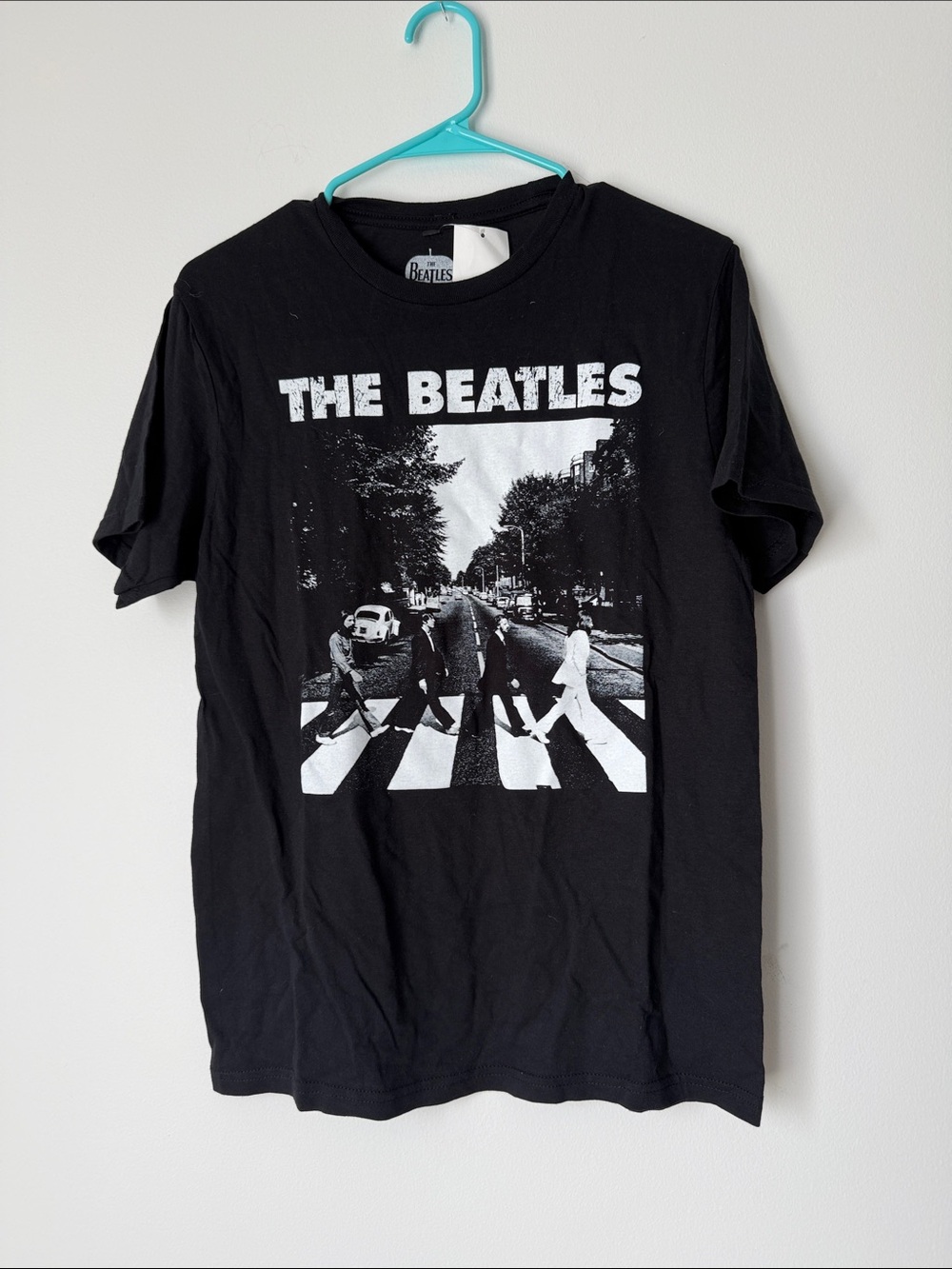 The Beatles Black Graphic Tee with White Abbey Road Photo